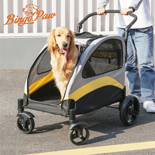 Wheel foldable dog stroller - 4-wheel,