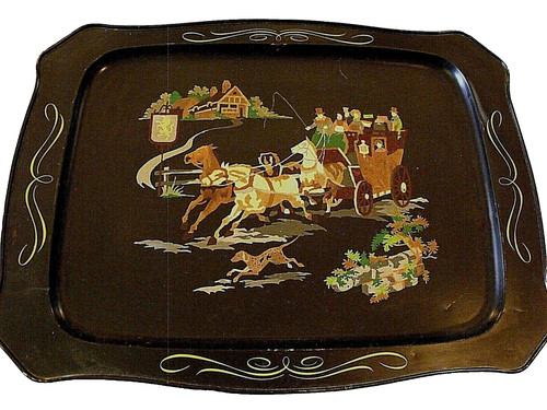 Vintage pbn metal - metal, horses